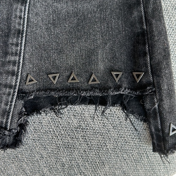 BLANKNYC Black Ice stud detail asymmetrical skirt denim skirt 28 - Picture 7 of 7